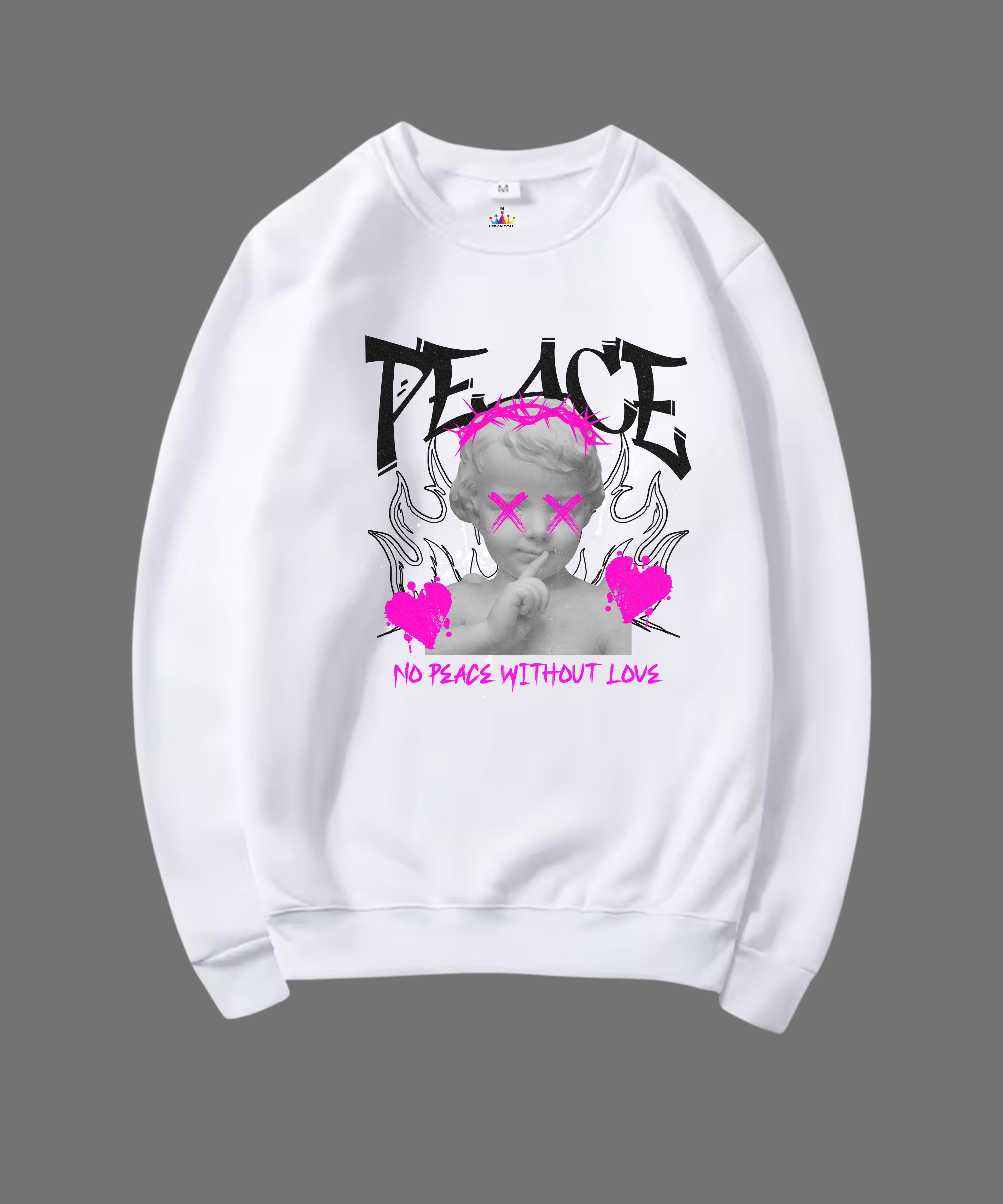 SWEATSHIRT UNISEX PEACE 100% COTON