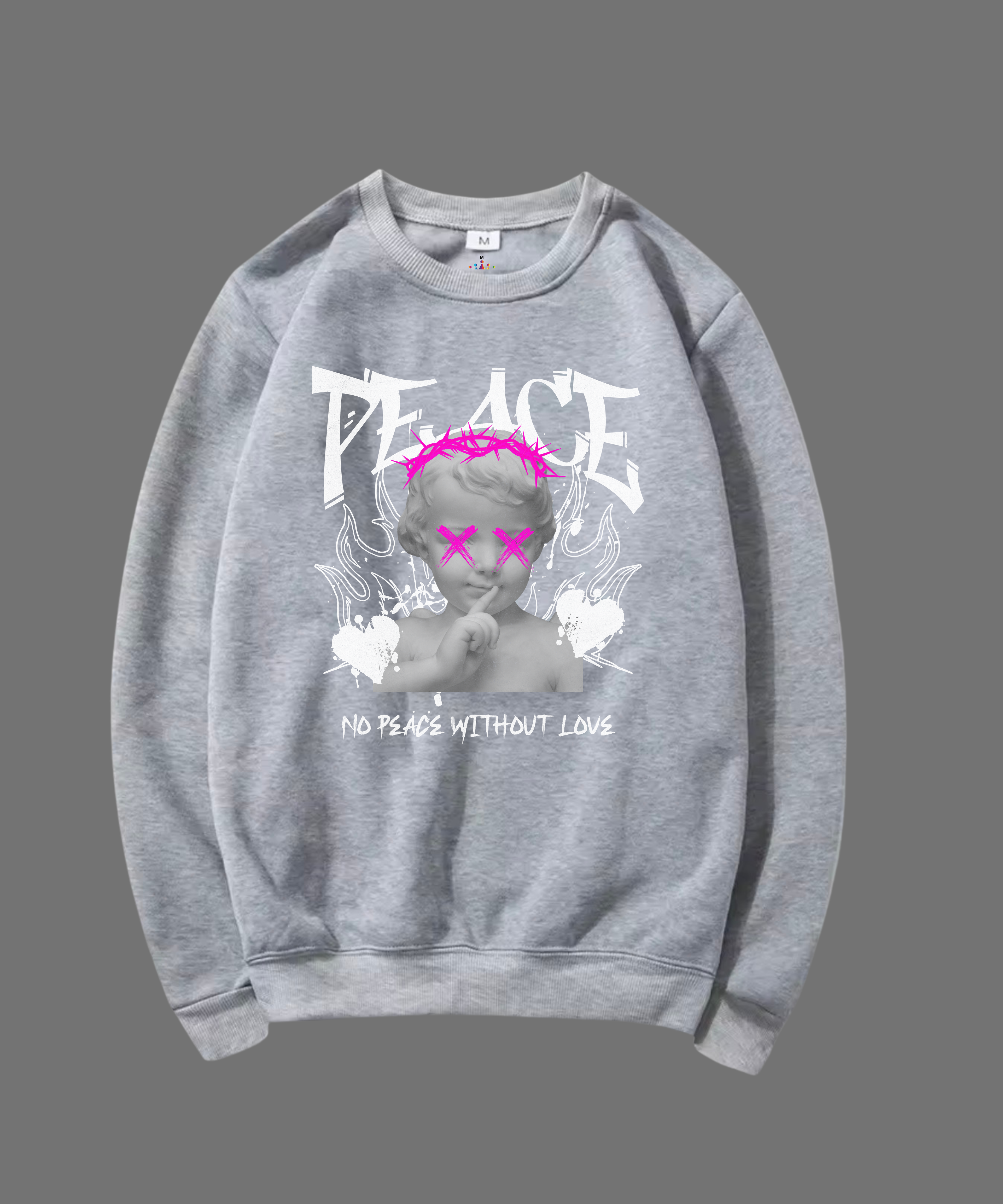 SWEATSHIRT UNISEX PEACE 100% COTON