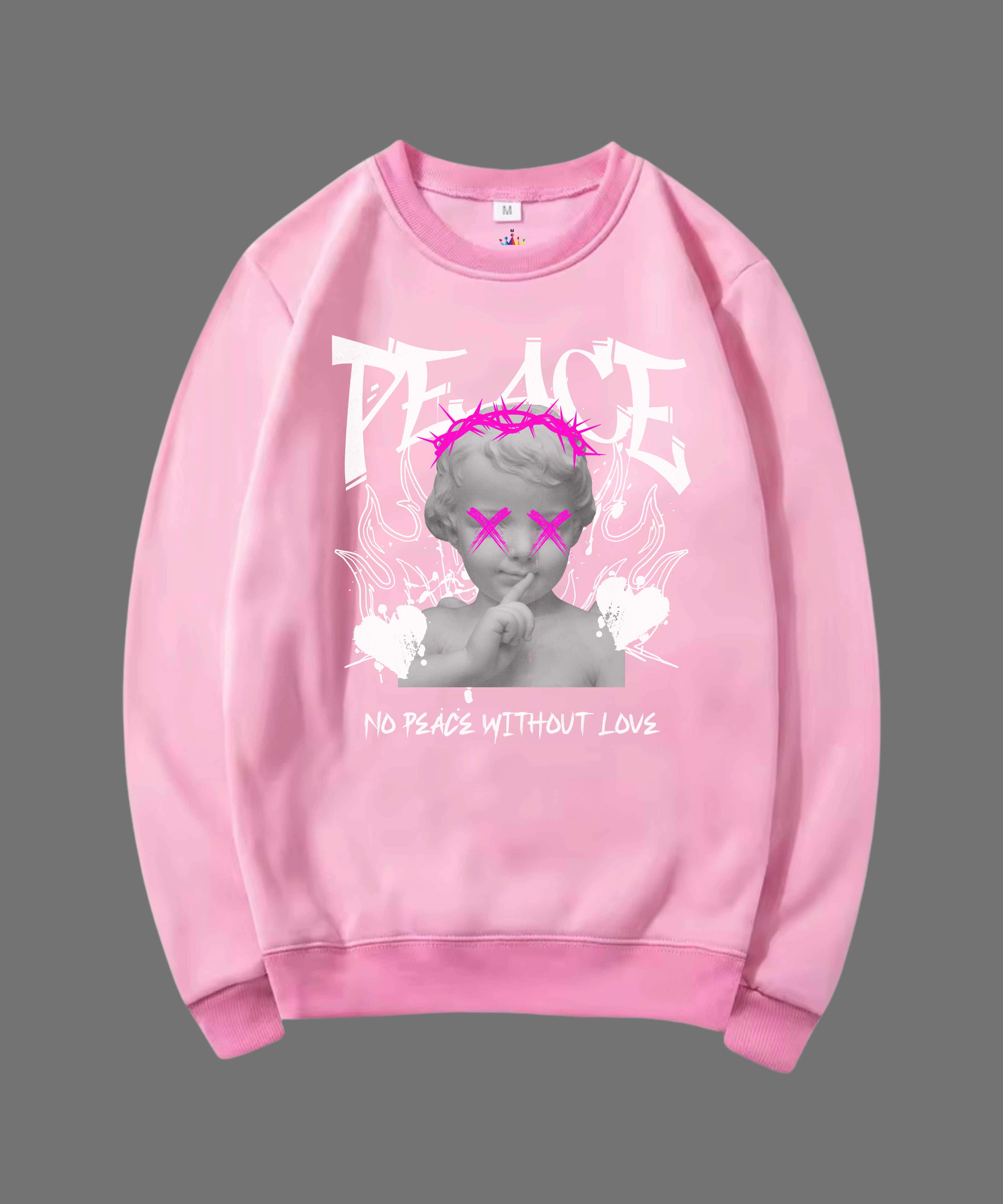 SWEATSHIRT UNISEX PEACE 100% COTON