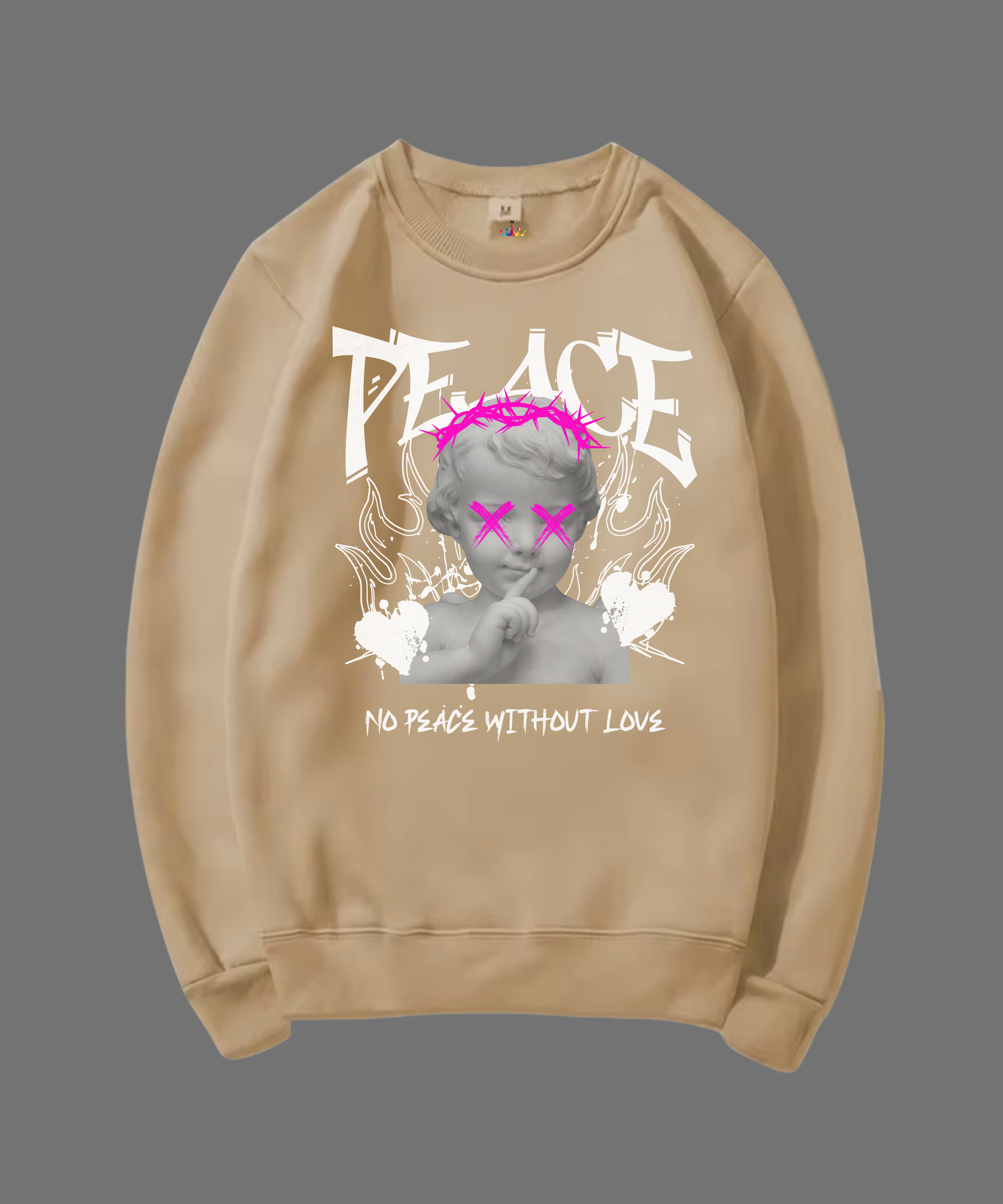 SWEATSHIRT UNISEX PEACE 100% COTON