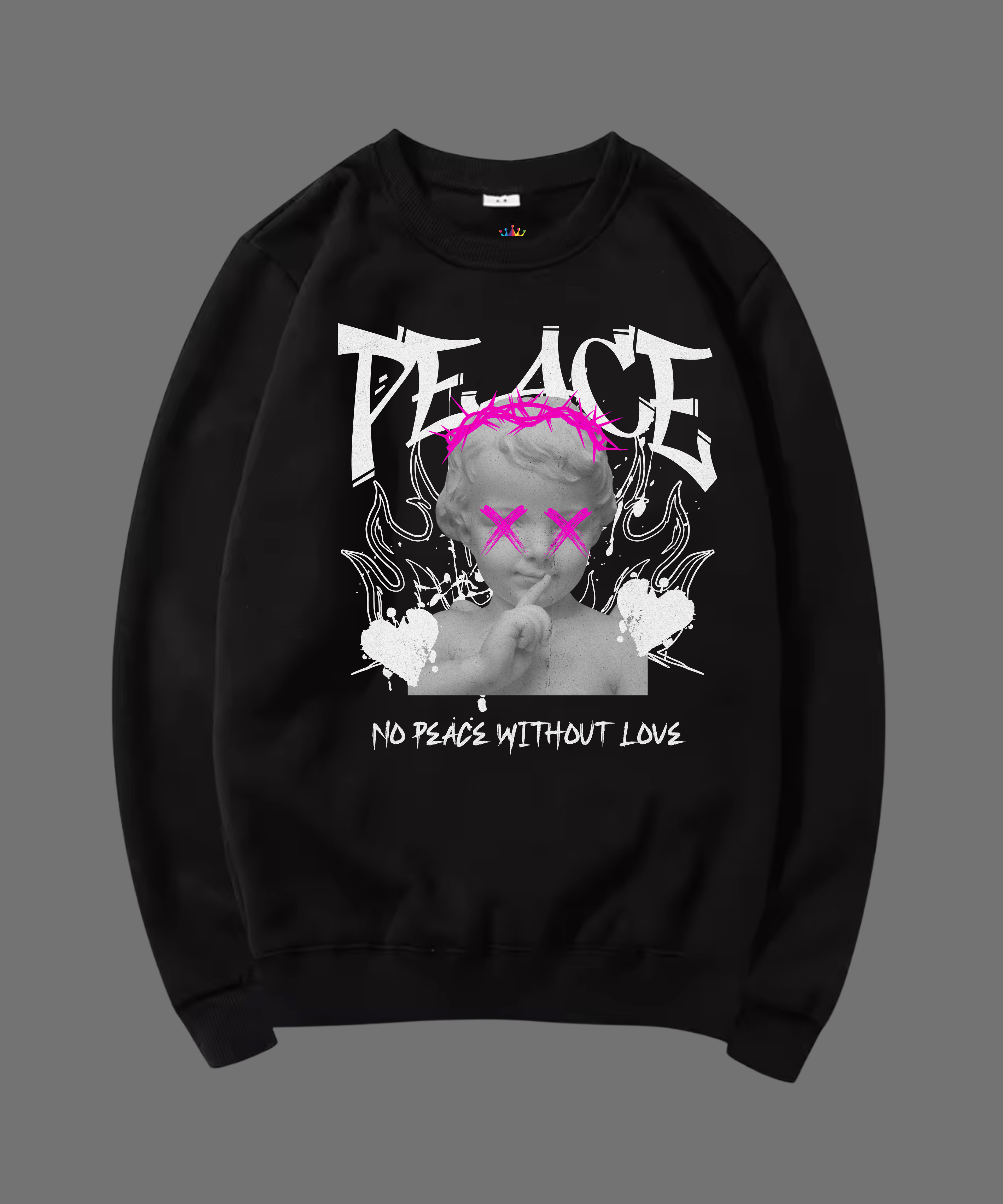 SWEATSHIRT UNISEX PEACE 100% COTON
