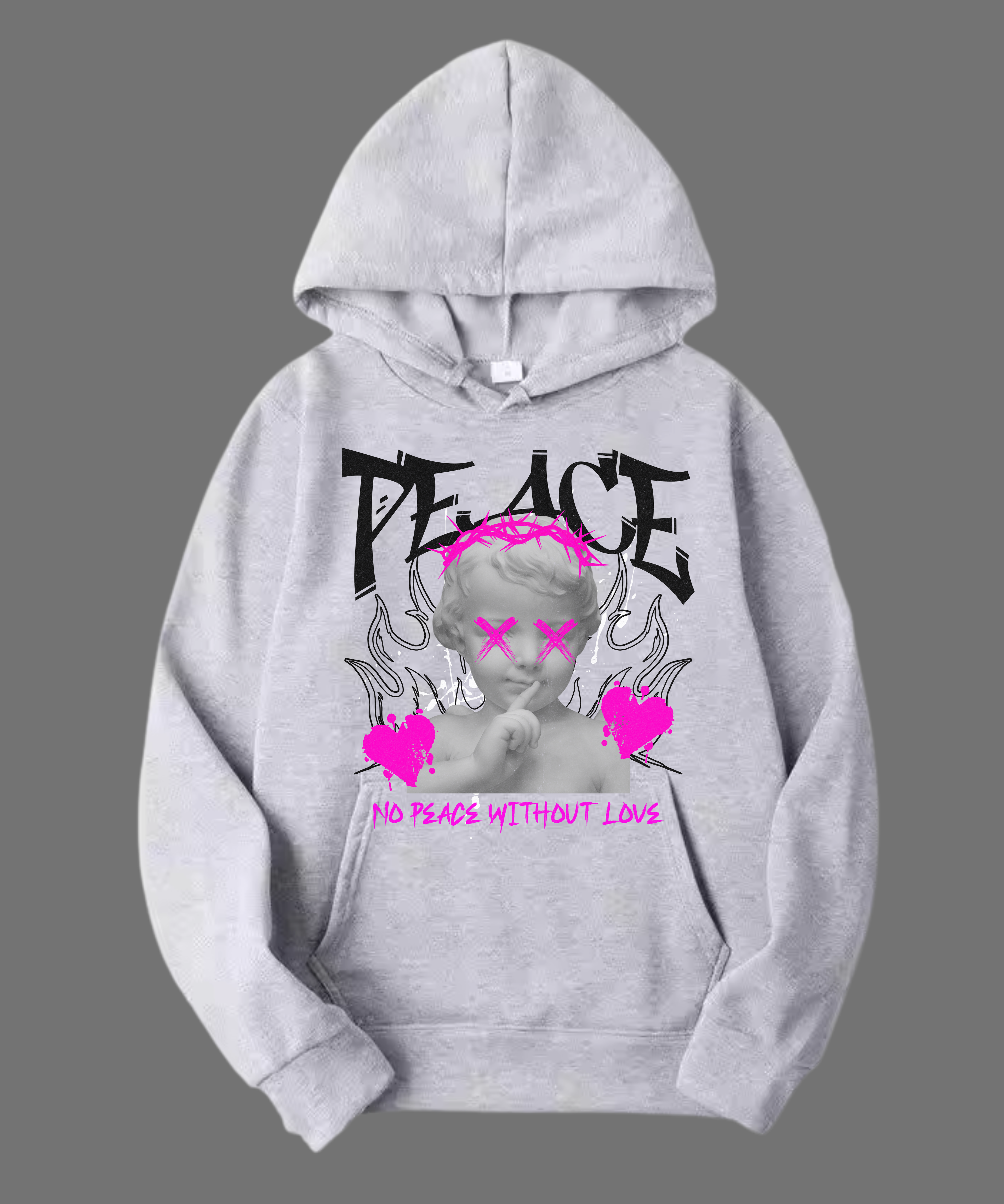 HOODIE UNISEX PEACE 100% COTON