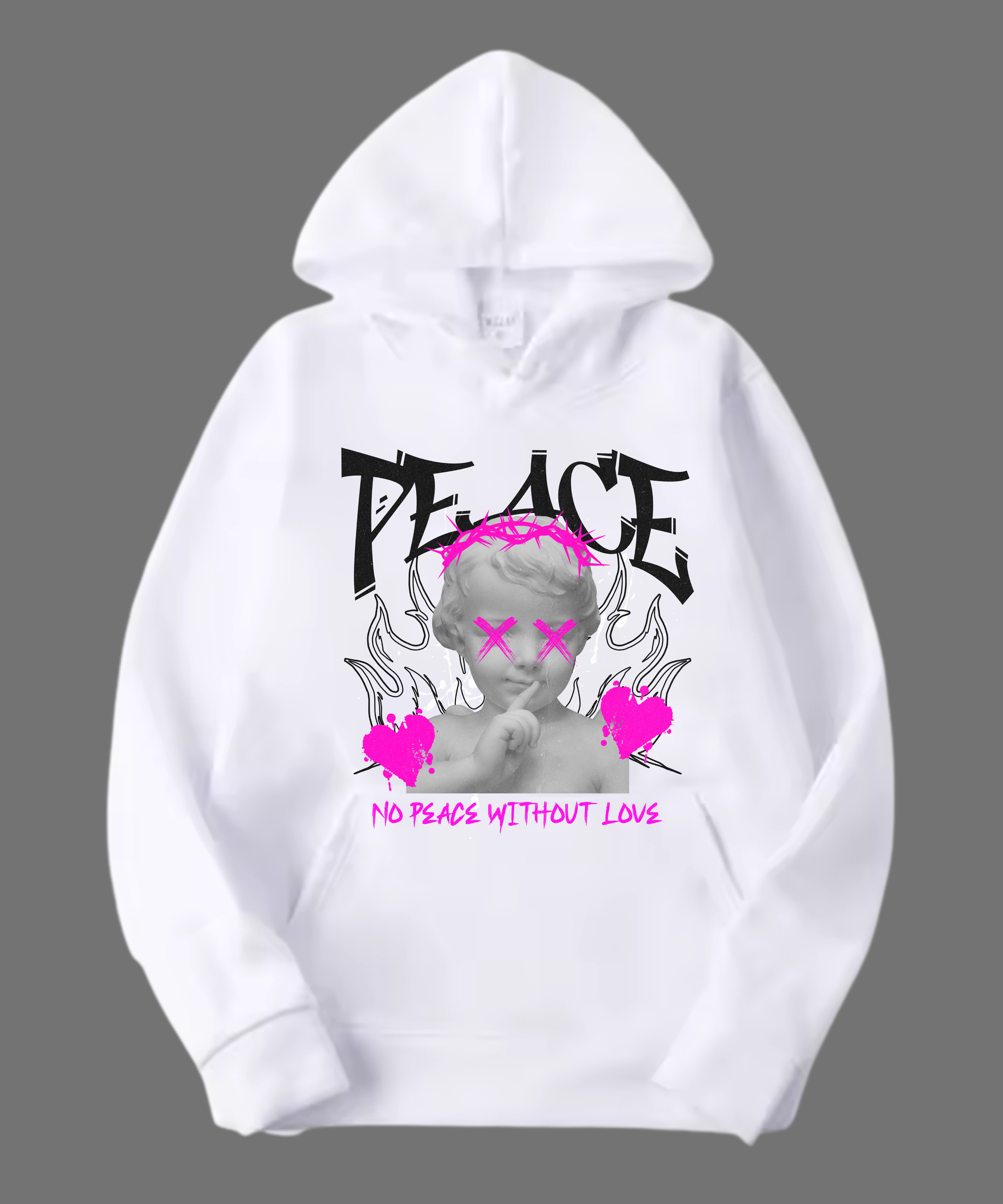 HOODIE UNISEX PEACE 100% COTON