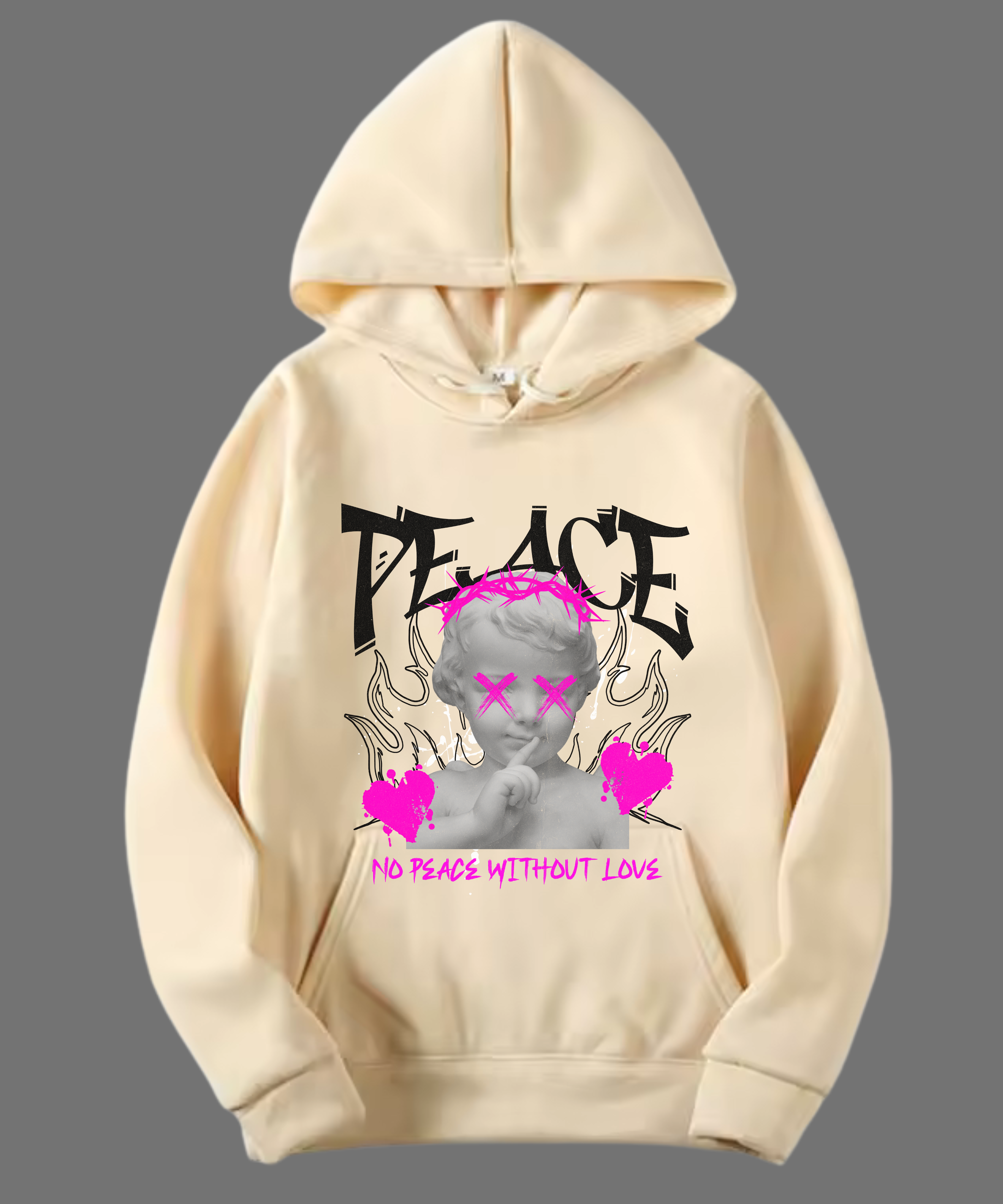 HOODIE UNISEX PEACE 100% COTON