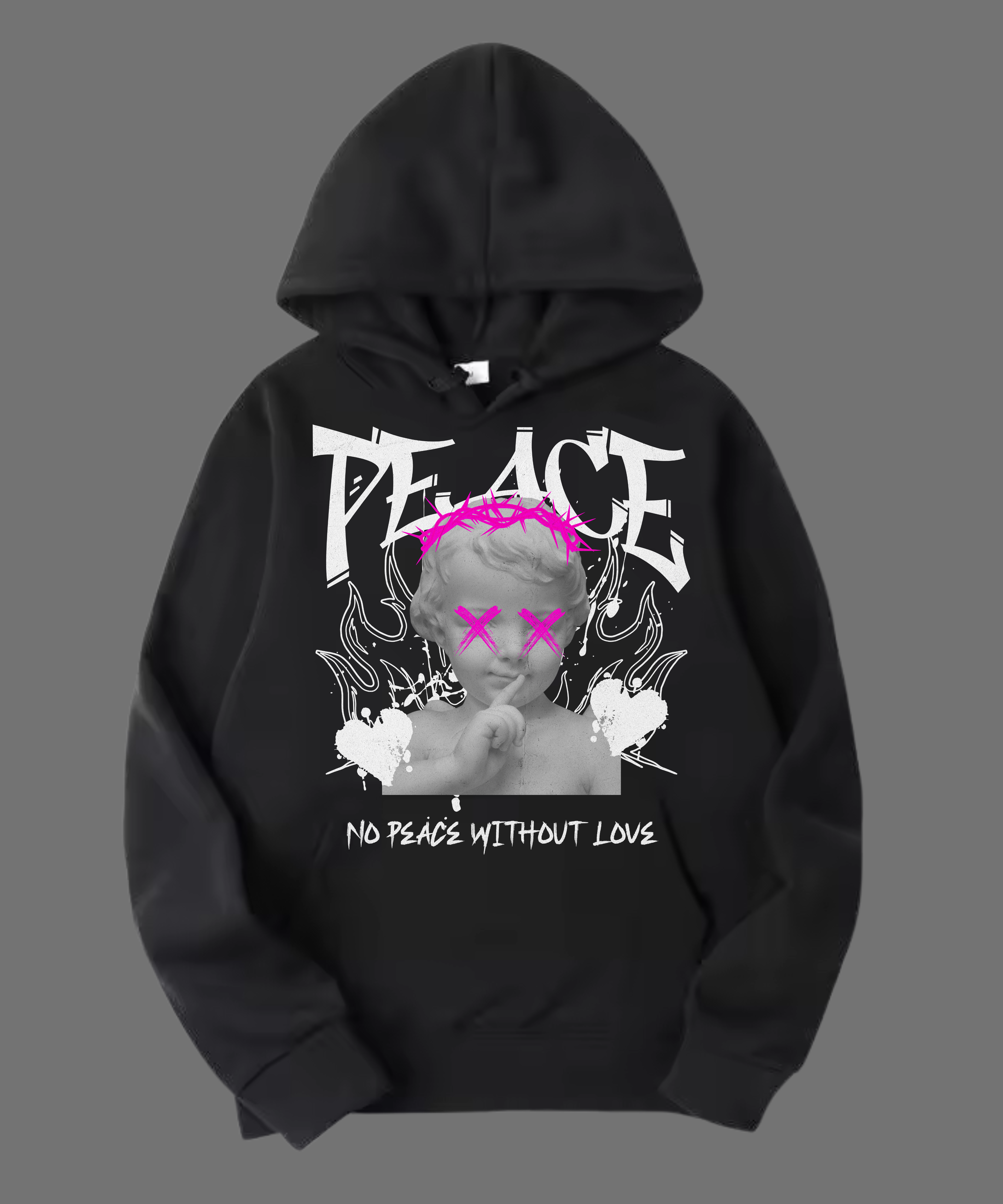 HOODIE UNISEX PEACE 100% COTON